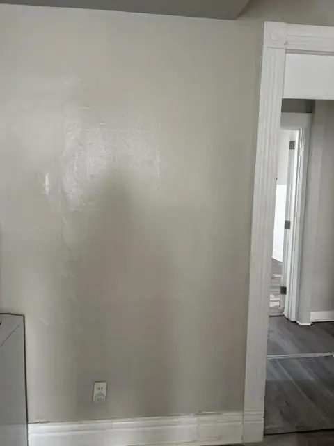 After: Drywall patched, sanded and painted, by The Tenant Turn